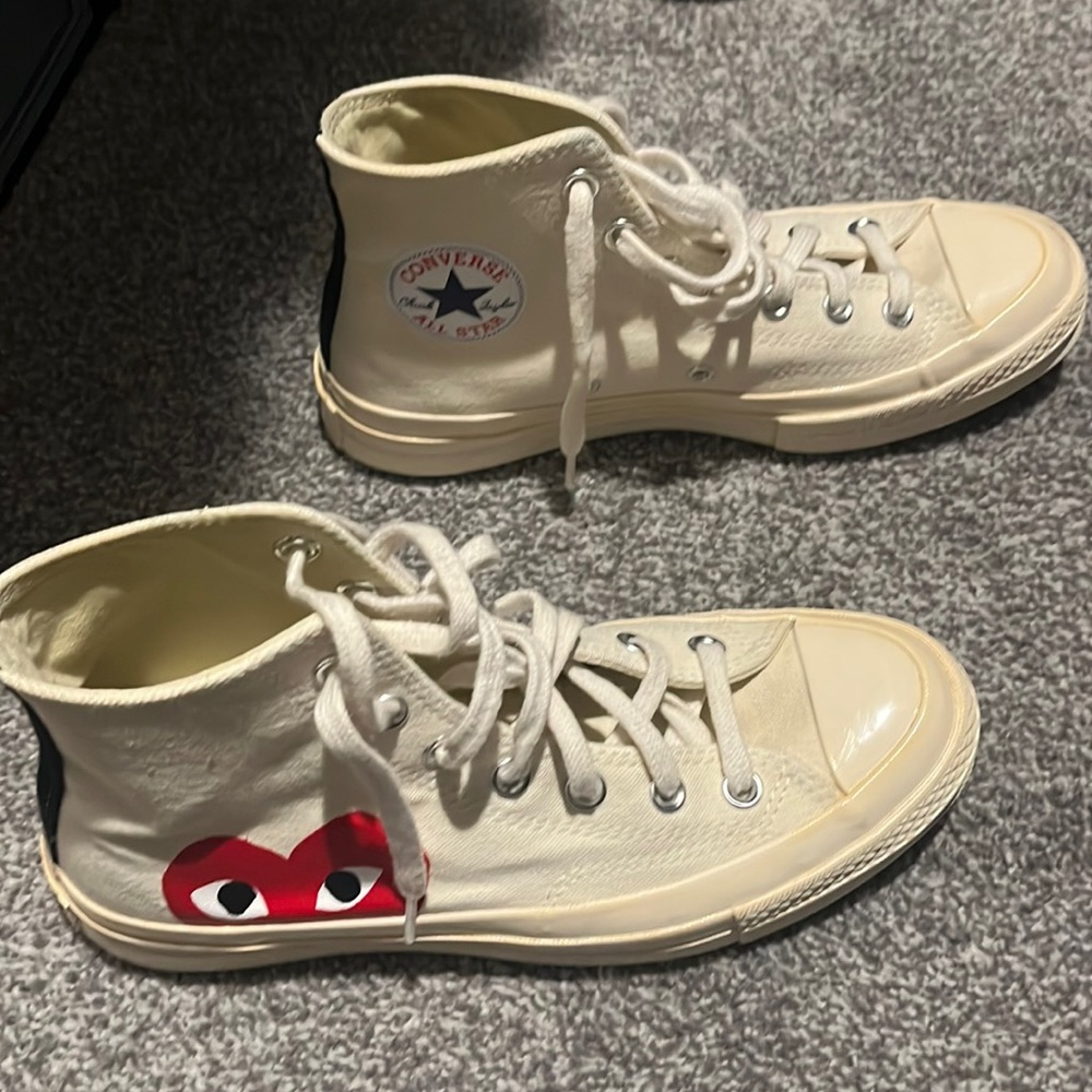 Comme des Garçon, CdG PLAY x Converse Unisex Chuck Taylor, Size 5.5 boys, 7.5 W